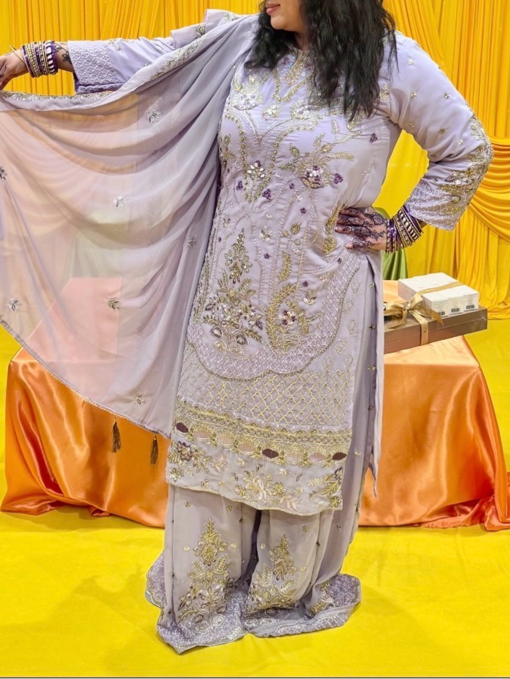 Embroidered Lavender Women's Salwar Kameez Set